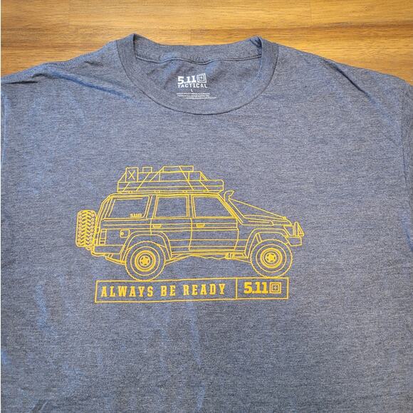 5.11 Tactical Always Be Ready T-Shirt Men’s L Blue Short Sleeve Tee EUC - Picture 3 of 6